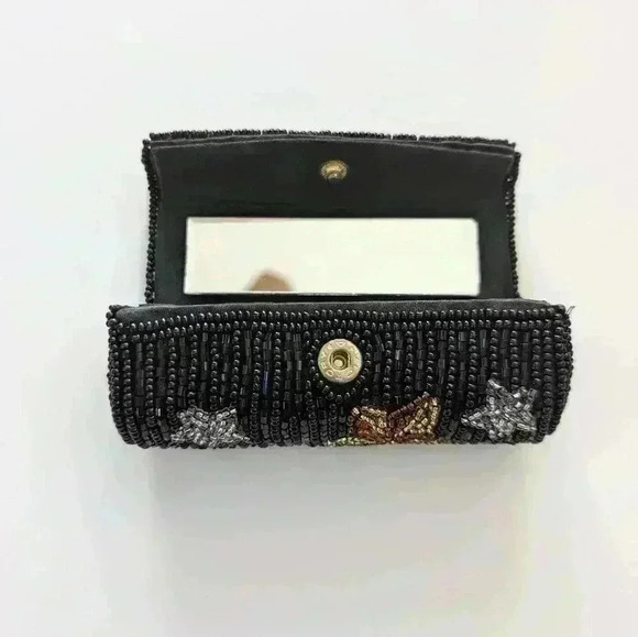 Vintage Beaded Shooting Star Small Clutch Purse Wth Lipstick Case Neiman Marcus - Picture 3 of 8